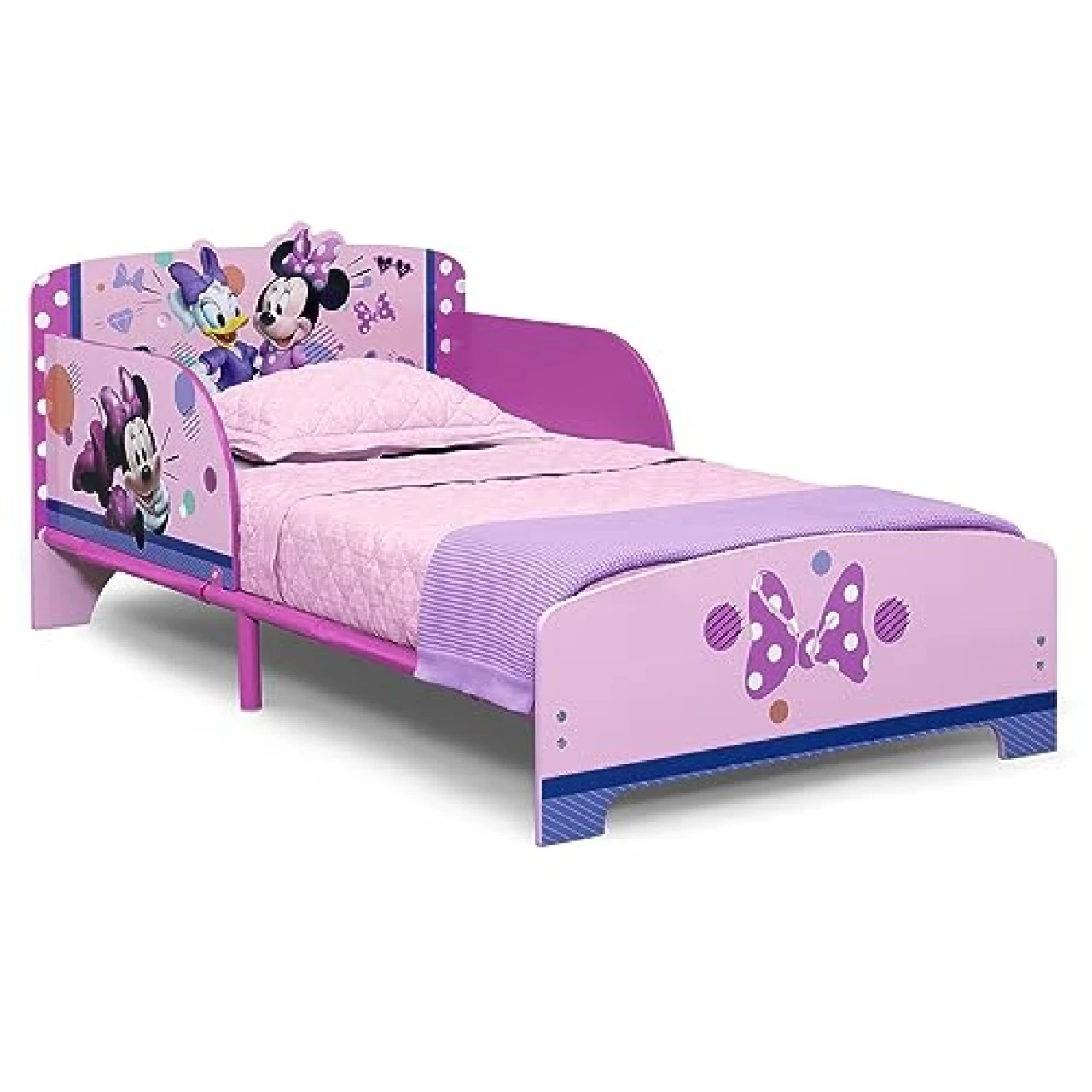 Delta Children Minnie Mouse Wood &amp; Metal Toddler Bed, Pink