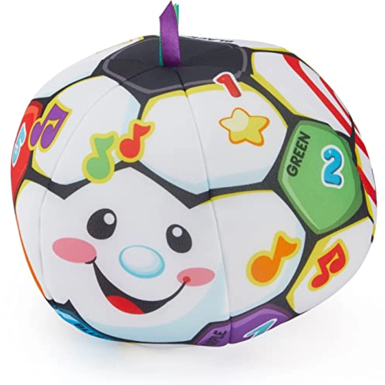 Fisher-Price Laugh &amp; Learn Baby to Toddler Toy Singin’ Soccer Ball Plush with Music &amp; Educational Phrases