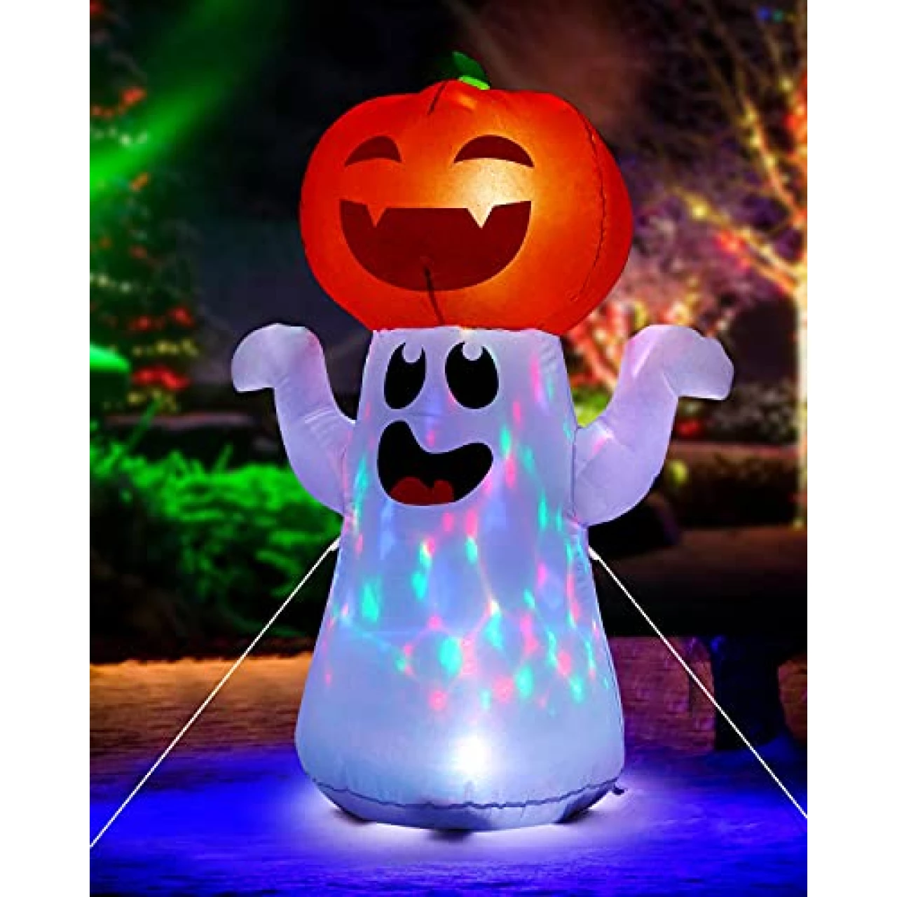 Zukakii 5Ft Halloween Decorations Inflatable Pumpkin Ghost