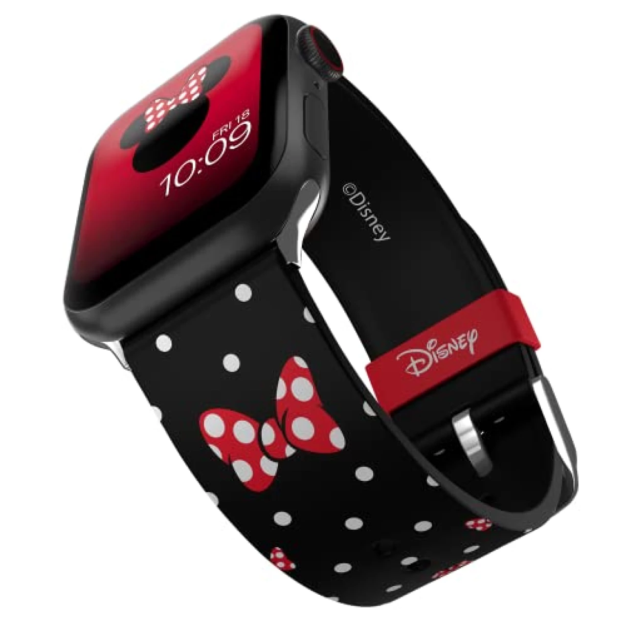 Disney – Minnie Mouse Polka Noir Smartwatch Band - Officially Licensed, Compatible with Every Size &amp; Series of Apple Watch (watch not included)