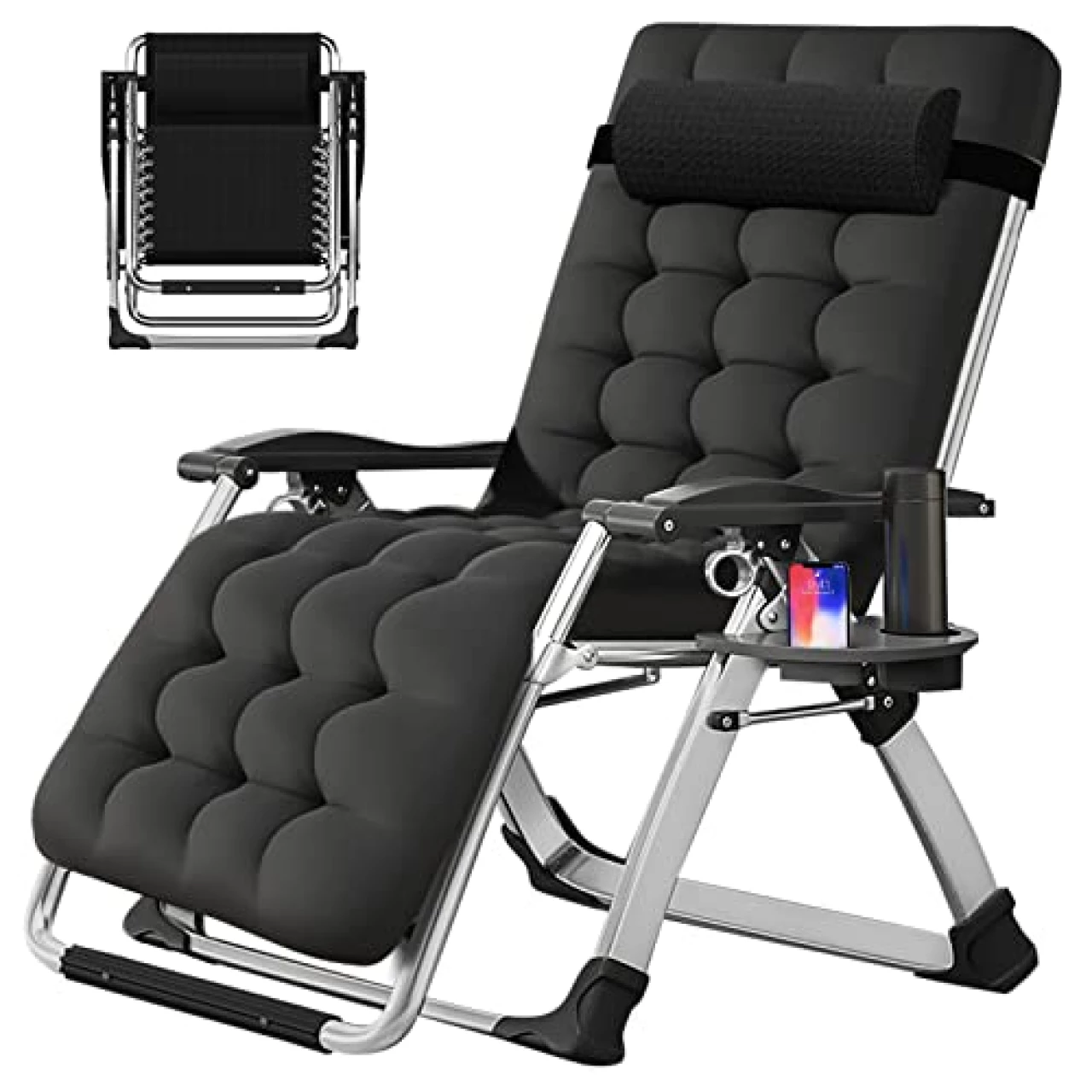 Slsy Zero Gravity Chair, Reclining Lounge Chair with Removable Cushion &amp; Tray