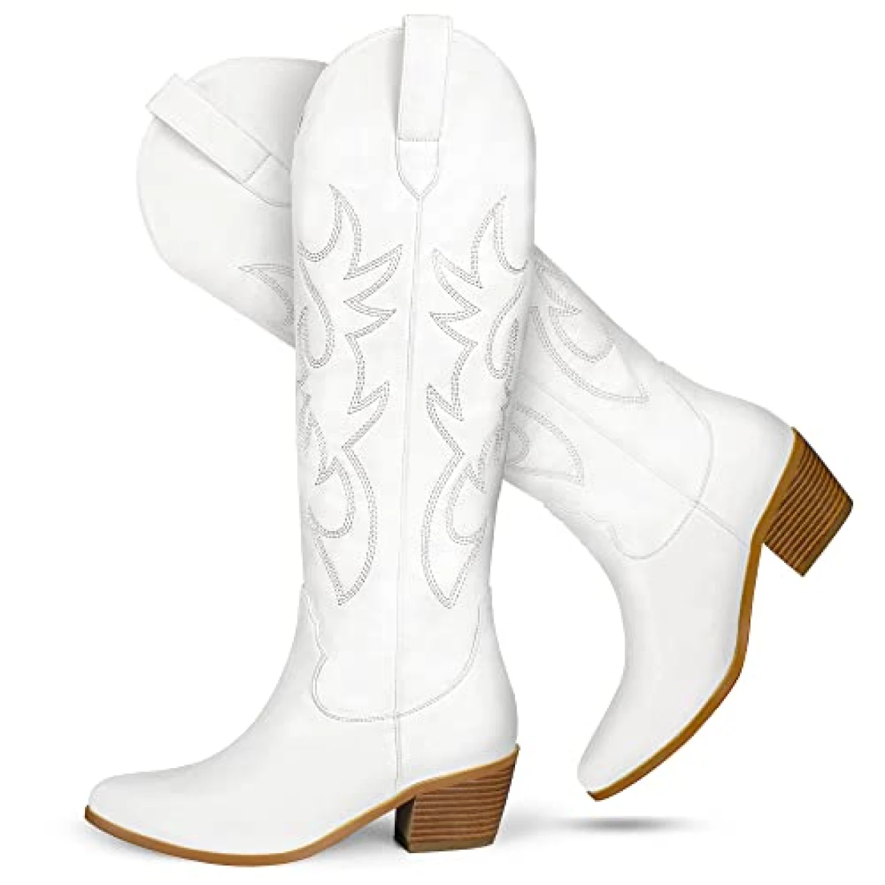 STALOV White Cowgirl Boots