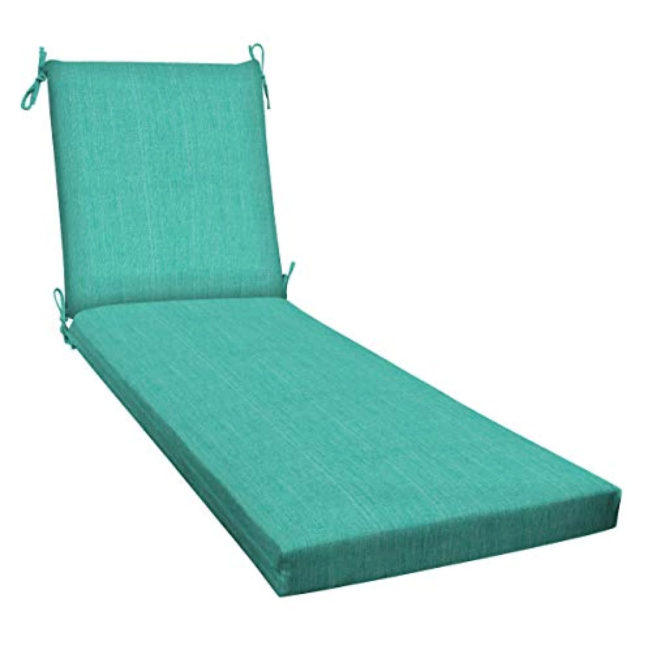 Honeycomb Outdoor Textured Solid Surf Aqua Chaise Lounge Cushion: Recycled Fiberfill, Weather Resistant, Reversible, Comfortable and Stylish Patio Cushion