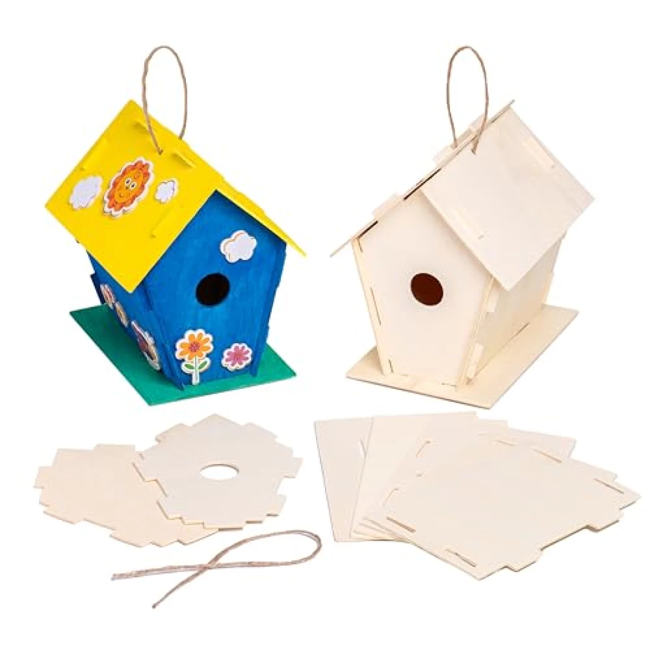 Neliblu 12 DIY Wooden Birdhouses - Kids Bulk Arts and Crafts Set