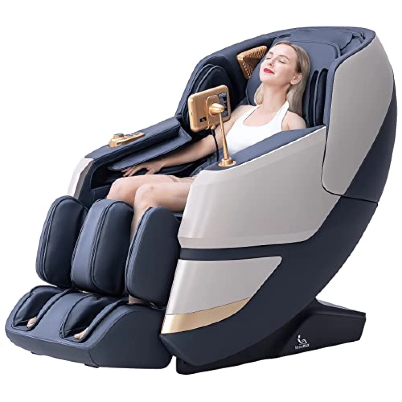 MassaMAX 4D Massage Chair, Full Body Recliner with Zero Gravity, Electric Extendable Footrest, Deep Yoga Stretch, Foot Rollers, and Heat (Magic Black)