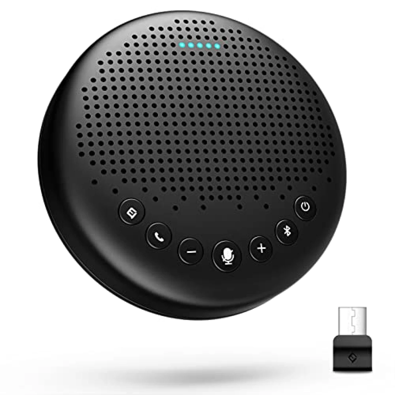 EMEET Conference Speaker and Microphone Luna 360° Voice Pickup w/Noise Reduction/Mute/Indicator USB Bluetooth Speakerphone w/Dongle for 8 People Daisy Chain for 16 Compatible with Leading Software