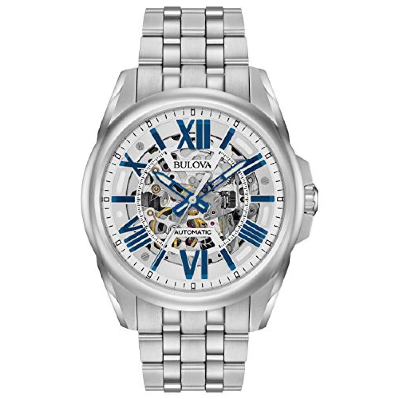 Bulova Men&rsquo;s Classic Sutton 3-Hand 21-Jewel Automatic Watch, 42 Hour Power Reserve, Skeleton Dial, Luminous Hands, 100M Water Resistant, 43mm