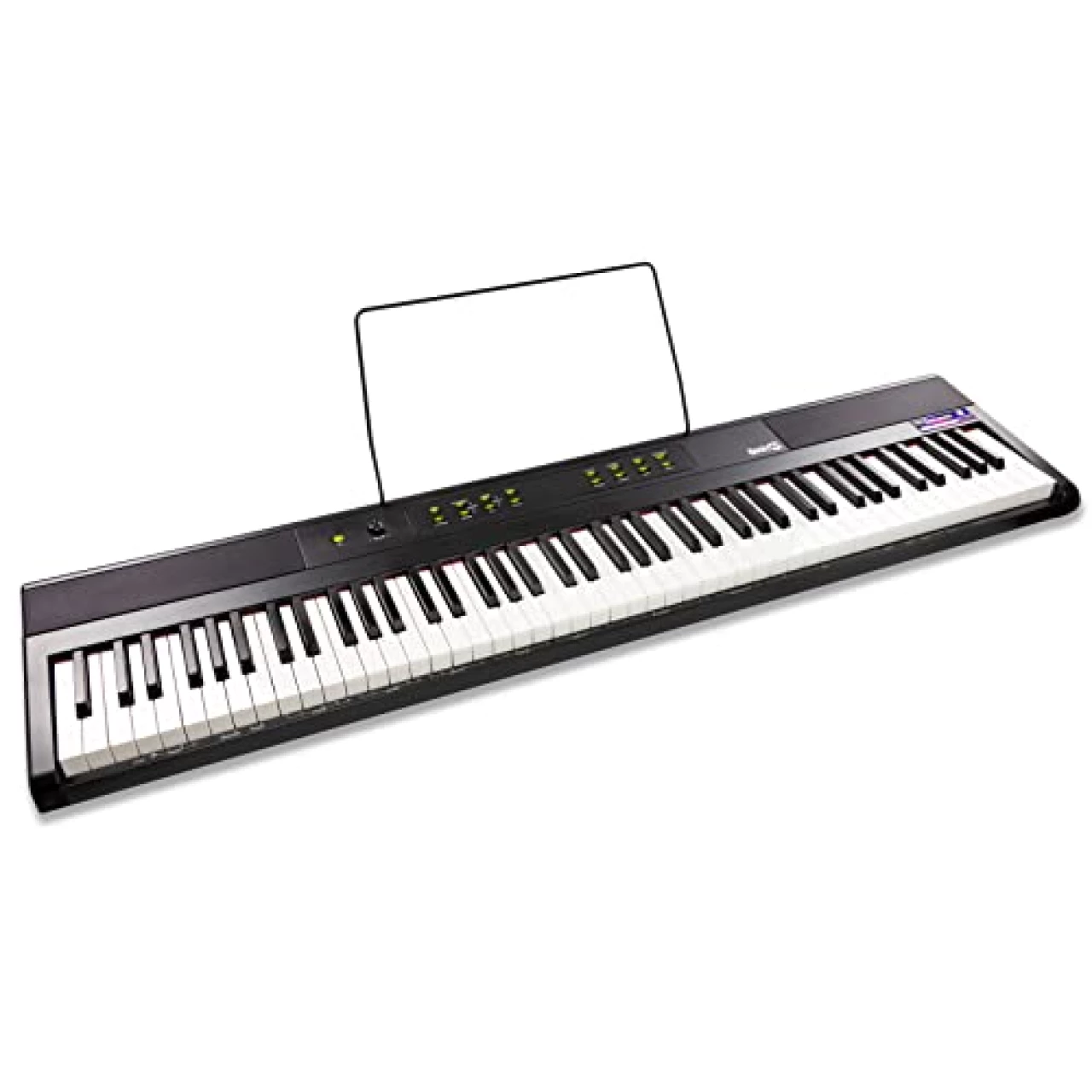 RockJam 88 Key Digital Piano with Full Size Semi-Weighted Keys, Power Supply, Sheet Music Stand, Piano Note Stickers &amp; Simply Piano Lessons