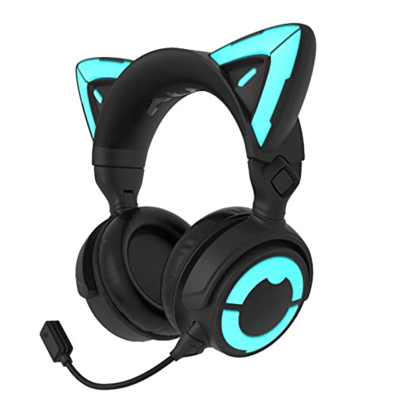 YOWU RGB Cat Ear Headphone 4, Upgraded Wireless &amp; Wired Gaming Headset with Attachable HD Microphone