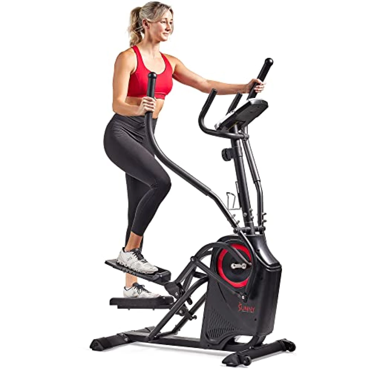 Sunny Health &amp; Fitness Premium Cardio Climber Stepping Elliptical Machine - SF-E3919, Black