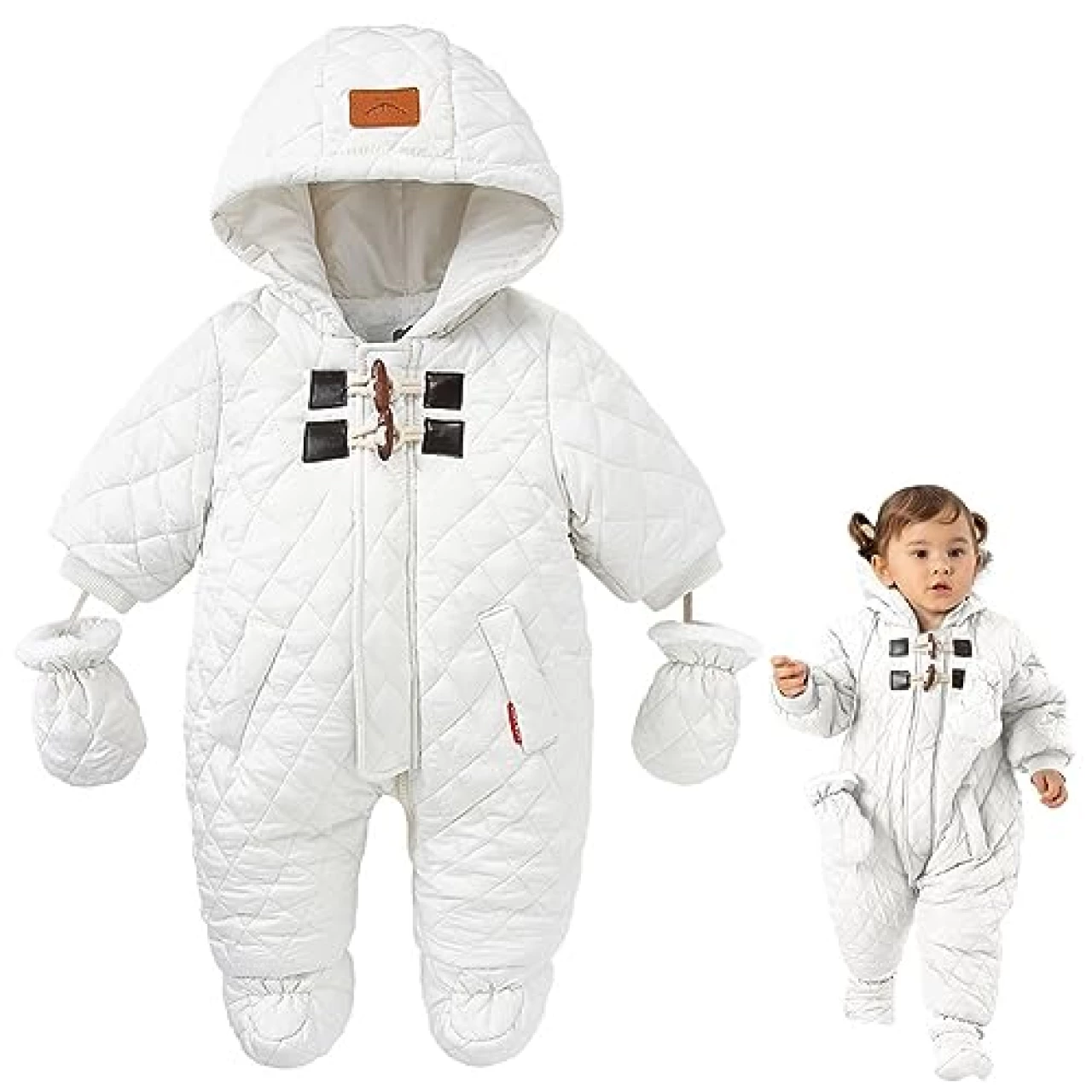 XIFAMNIY Baby Winter Snowsuit Hooded Outfit, 3-24M