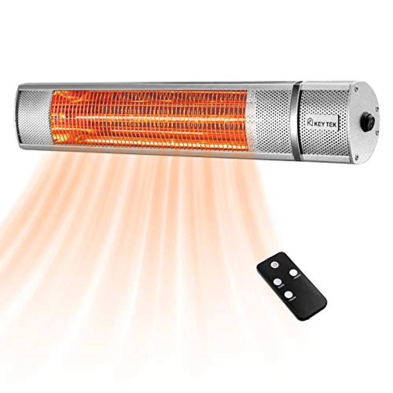 KEY TEK Wall-Mounted Infrared Patio Heater - Electric Indoor/Outdoor Heater with Remote Control