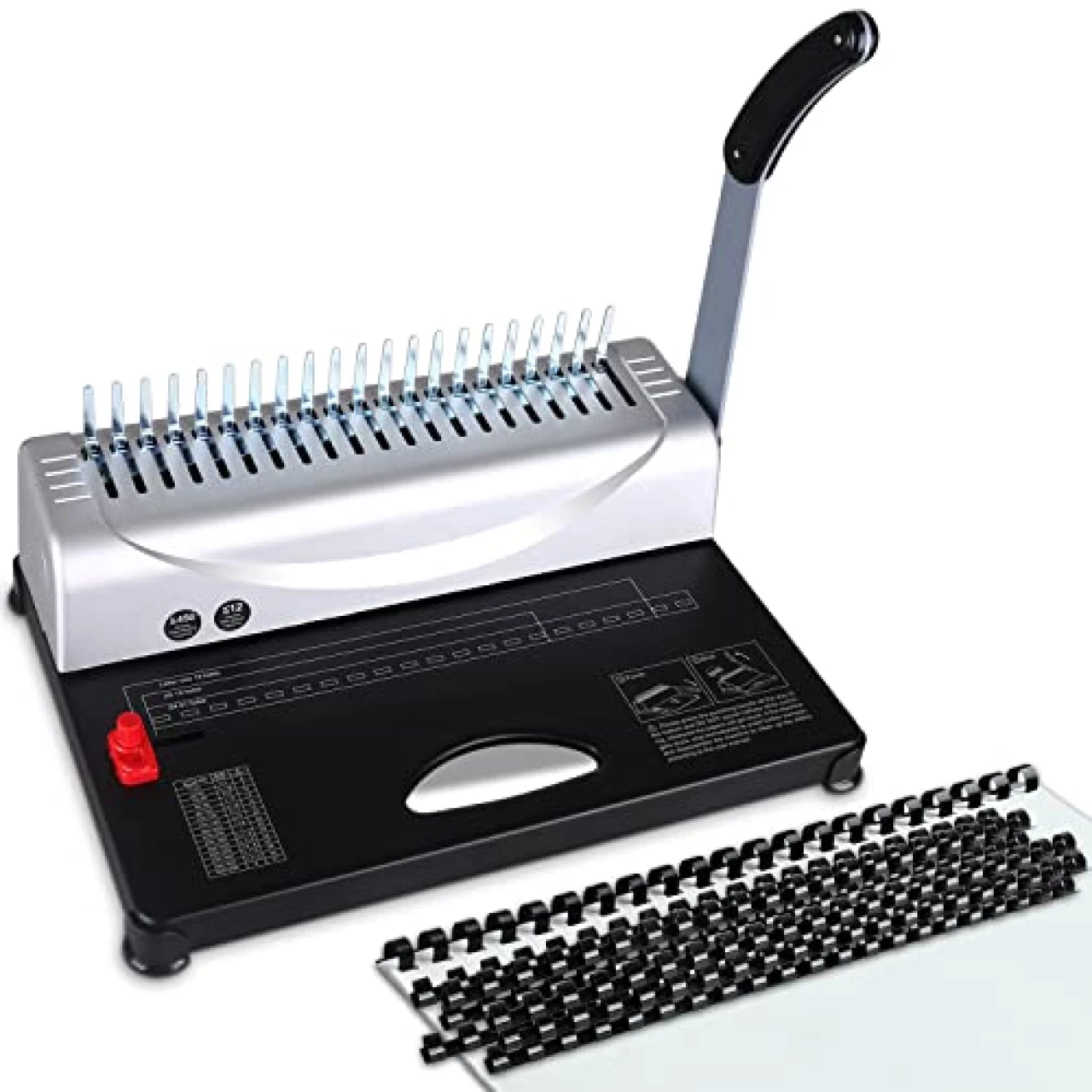 MAKEASY Binding Machine, 21-Hole, 450 Sheets, Book Binding Machines with 100PCS 3/8&rsquo;&rsquo; Comb Bindings Spines, Comb Binding Machine for Letter Size, A4, A5 or Smaller Sizes