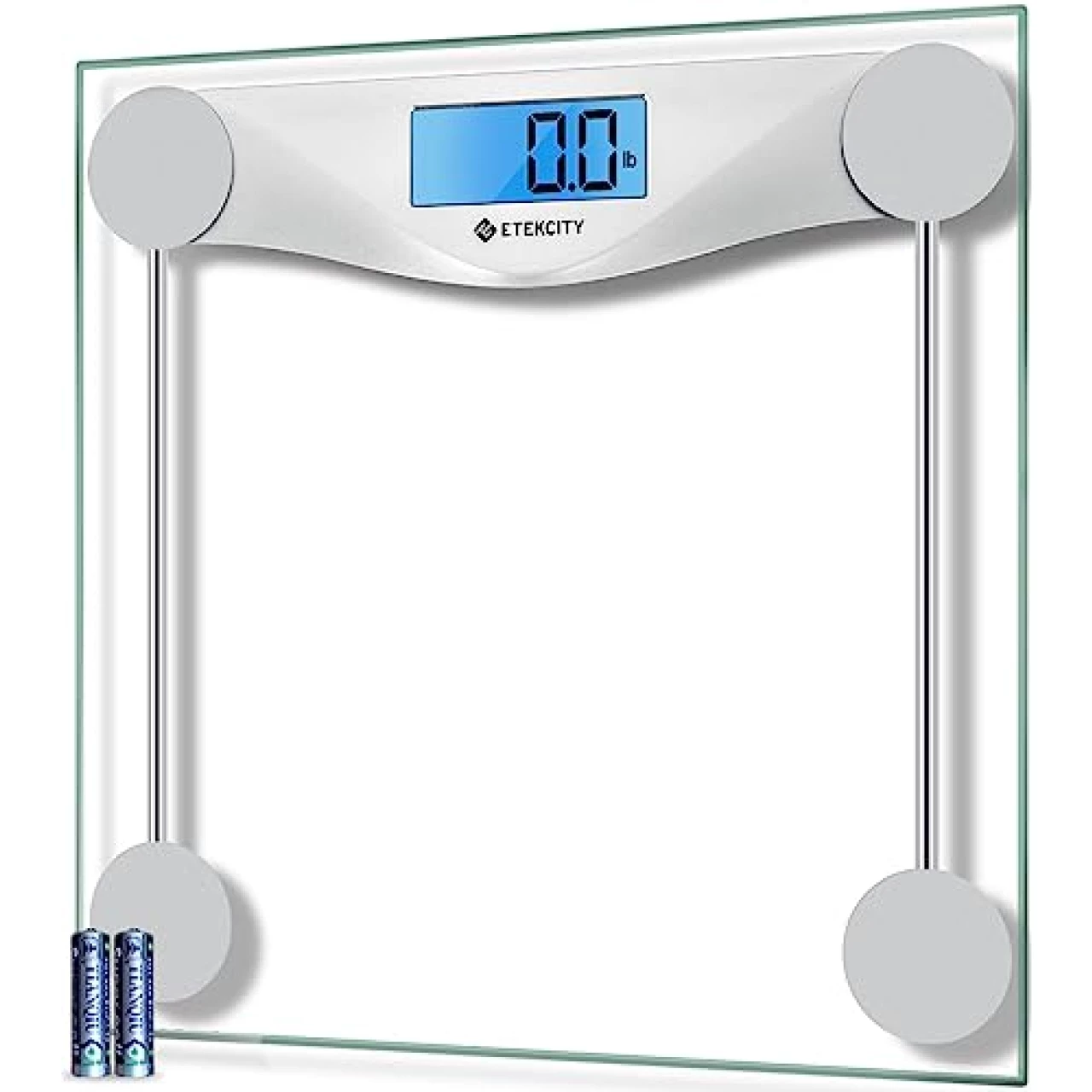 Etekcity Bathroom Scale for Body Weight, Digital Weighing Machine for People, Accurate &amp; Large LCD Backlight Display, 6mm Tempered Glass,