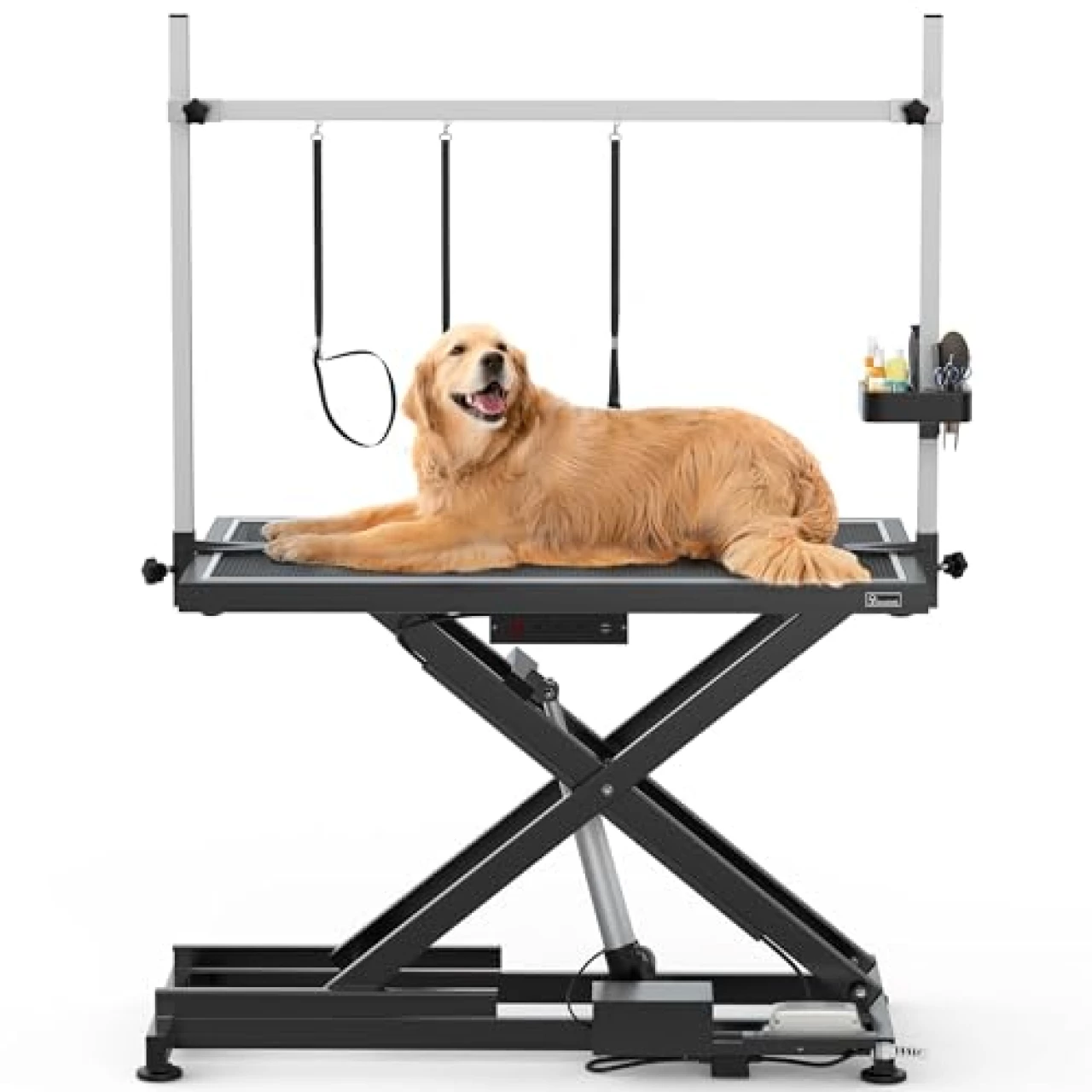 YITAHOME Professional Electric Dog Grooming Table for Large Dogs Heavy Duty Pet Grooming Table w/Aluminum Dog Grooming Arm, Anti Slip Tabletop &amp; Tool Organizer Pet Grooming Station 50&quot; Black