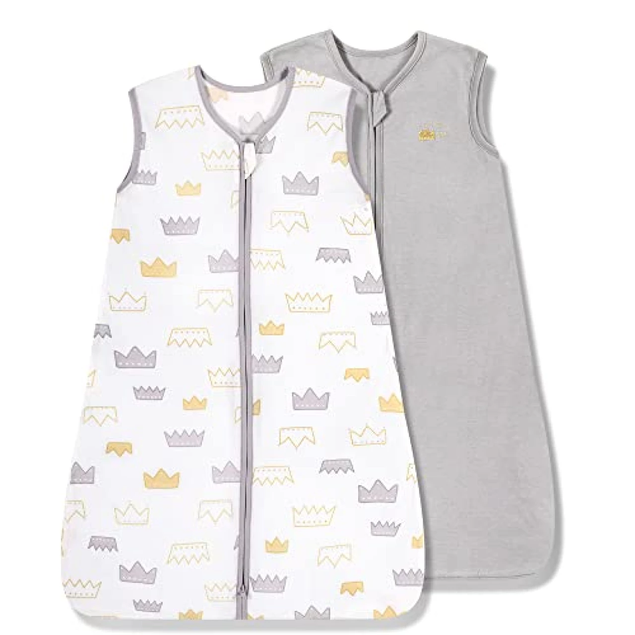 TILLYOU Sleep Sack 2 Pack - Baby Wearable Blanket with 2-Way Zipper, Extra Soft Cotton Sleeveless Sleeping Bag