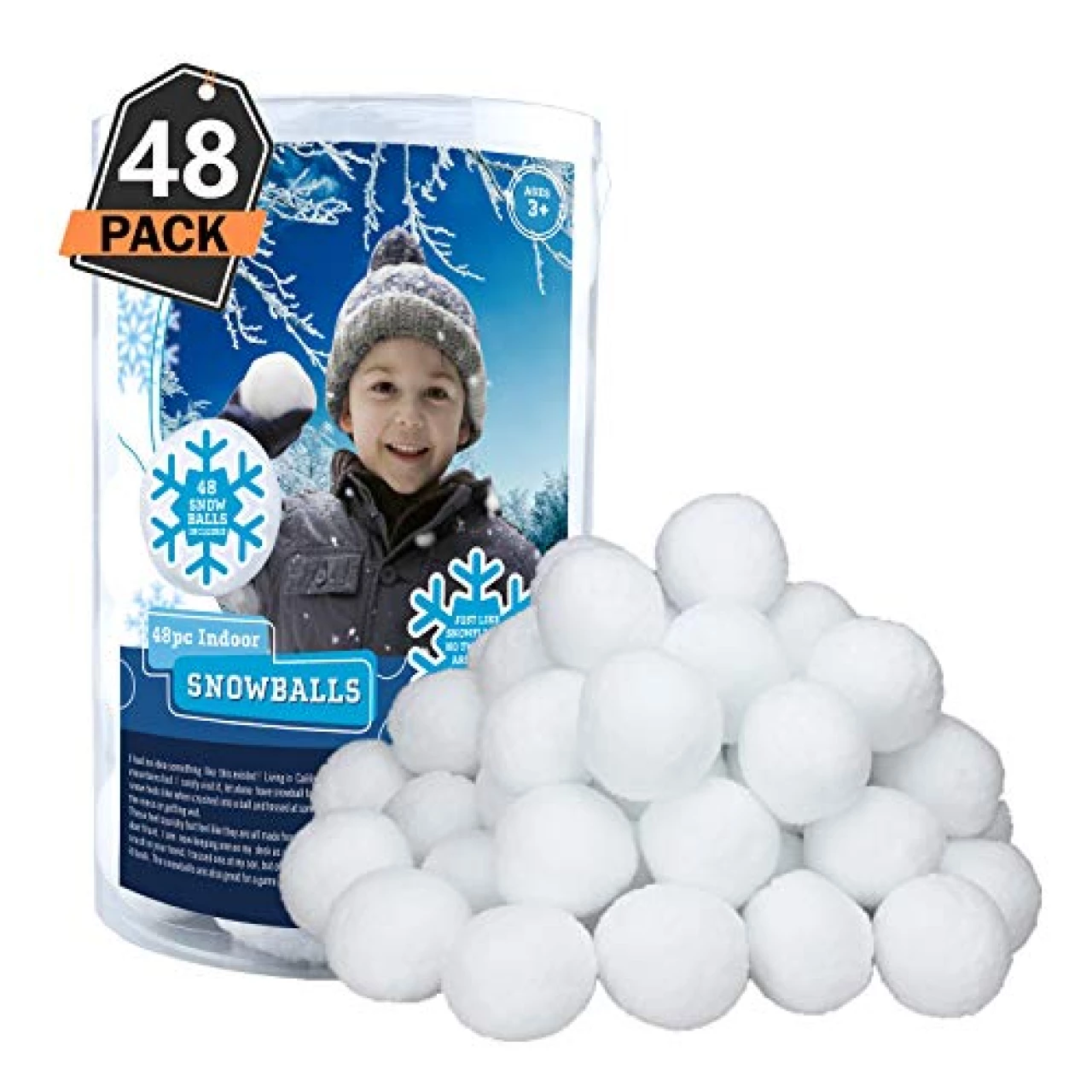 48 Pack Indoor Snowballs for Kids Snow Fight