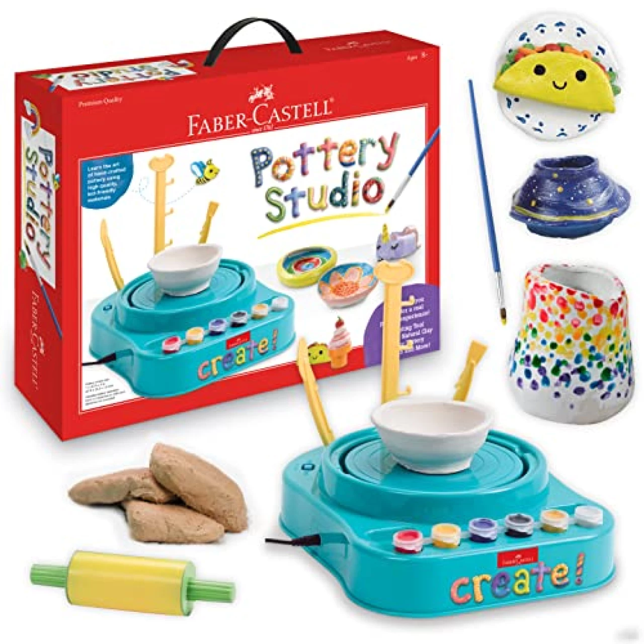 Faber-Castell Pottery Studio - Kids Pottery Wheel Kit