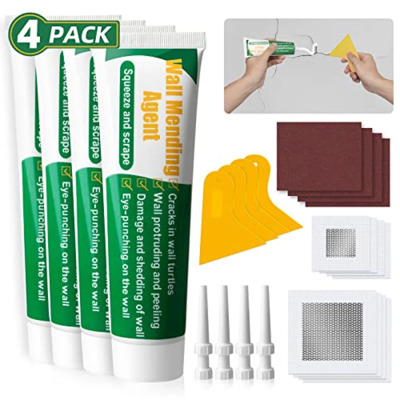 Tanzfrosch 4 Pack Wall Mending Agent Wall Repair Kit