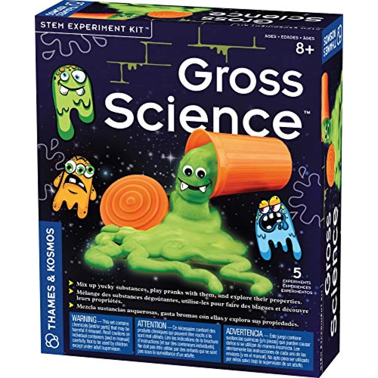 Thames &amp; Kosmos Gross Science STEM Experiment Kit | Mix Up 3 Types of Slime, Great for Pranks! | Explore Scientific Properties of Slime | 3-Language Instruction Manual (English, French, Spanish)