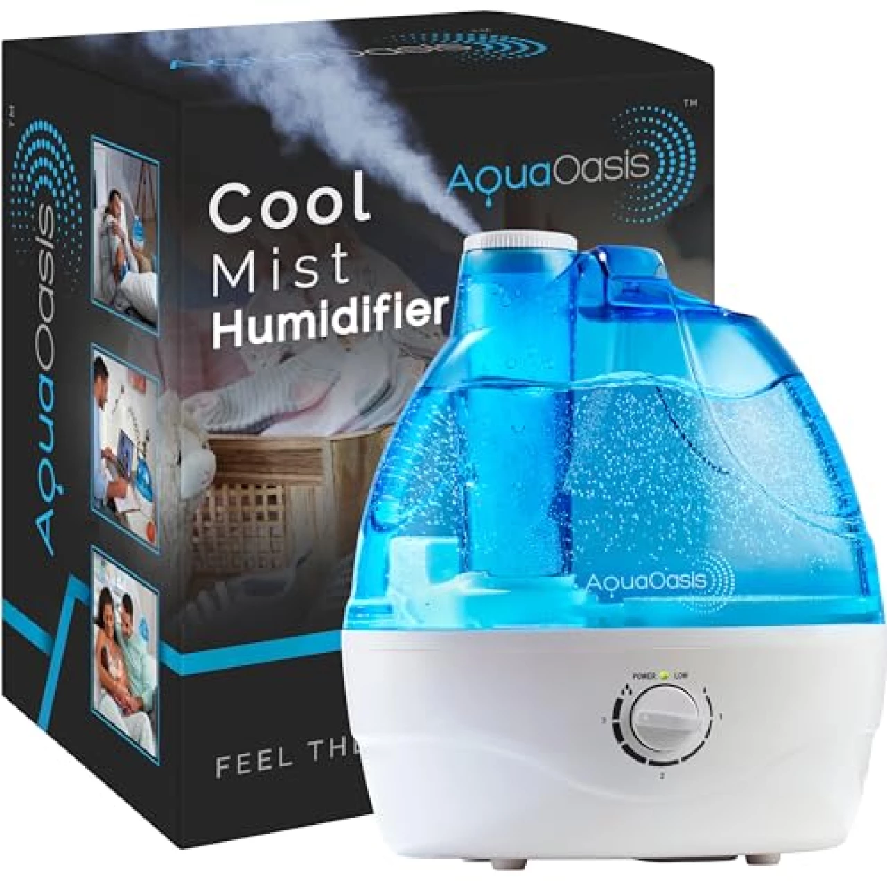 AquaOasis Cool Mist Humidifier (2.2L Water Tank)