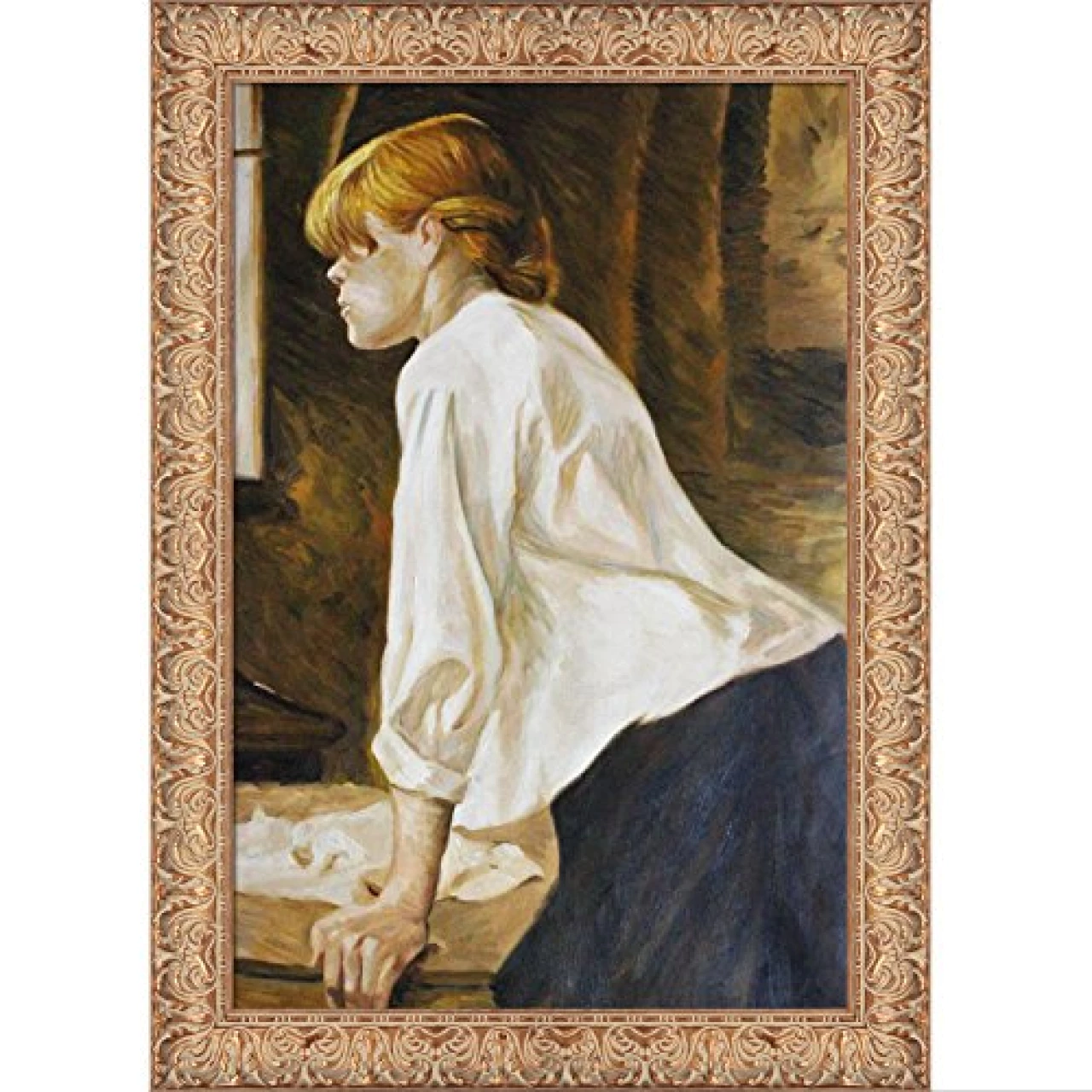 The Laundress Artwork by Toulouse with Espana Gold Frame