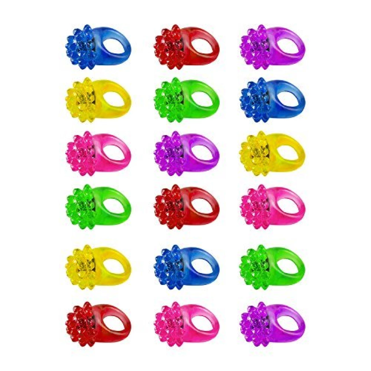 Super Z Outlet Flashing LED Light Up Bumpy Jelly Rubber Rings