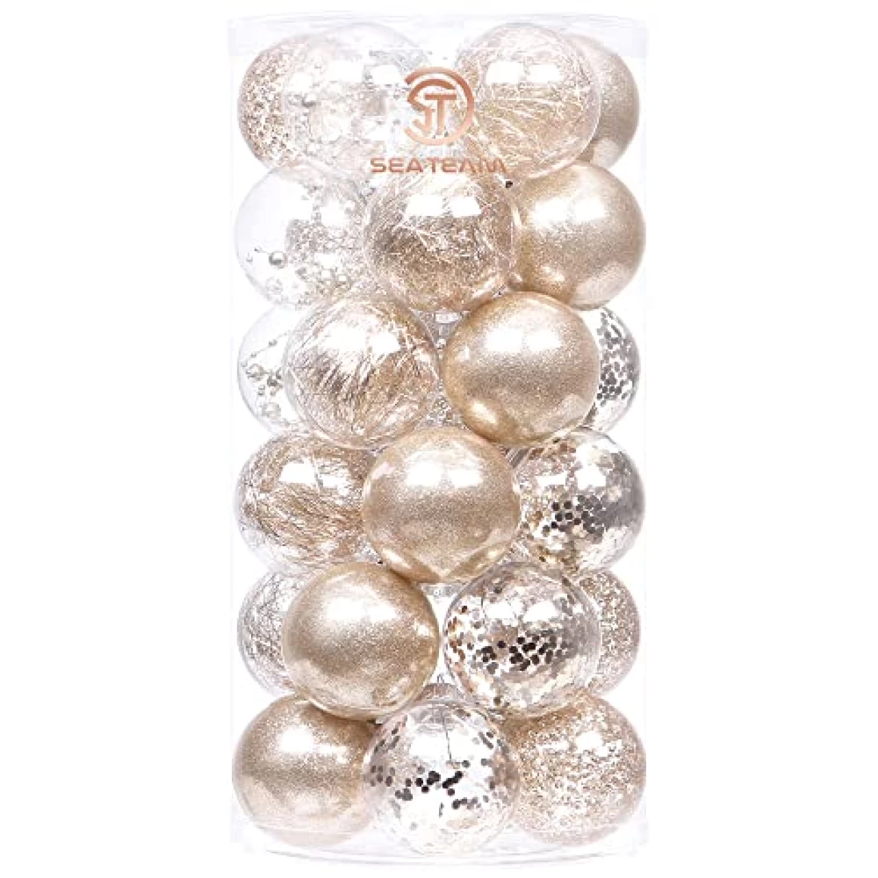 Sea Team 60mm/2.36&quot; Christmas Ball Ornaments (30 Counts, Champagne)