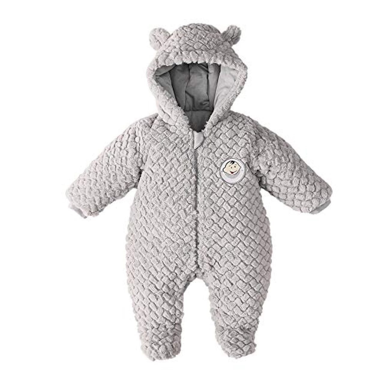 DDY Baby Fleece Snowsuit Romper Hooded Footed Flannel Zipper Jumpsuit Winter Coat Outfit Suit for Baby Boy Girl