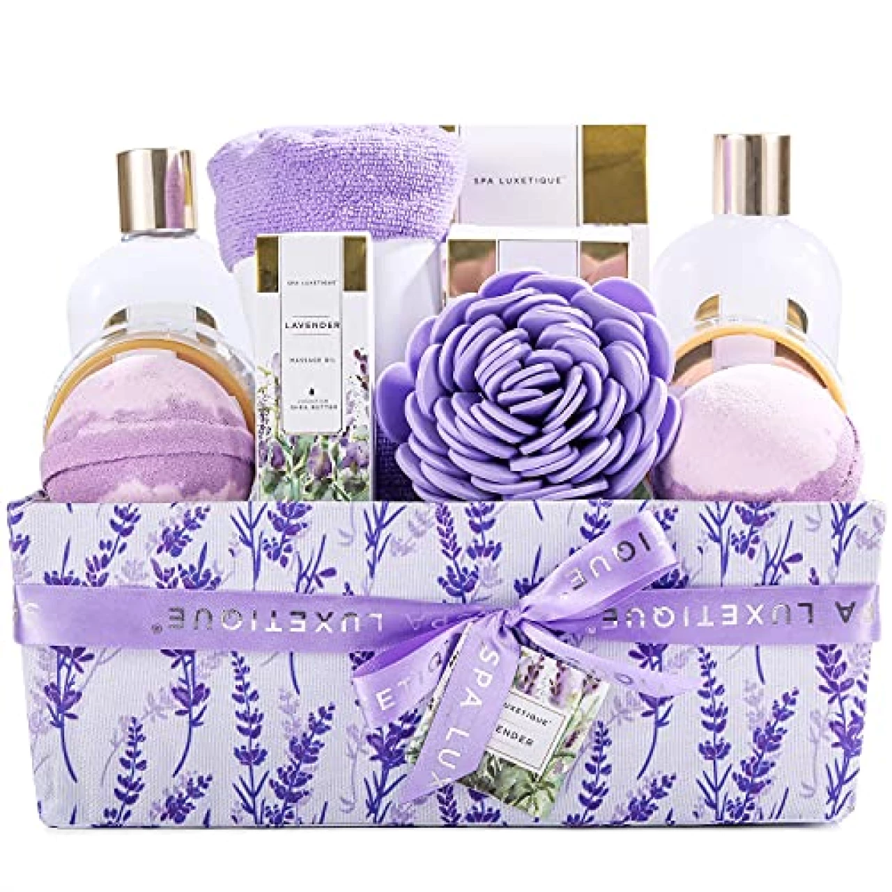 Spa Gift Basket, Spa Luxetique Lavender Spa Kit for Women