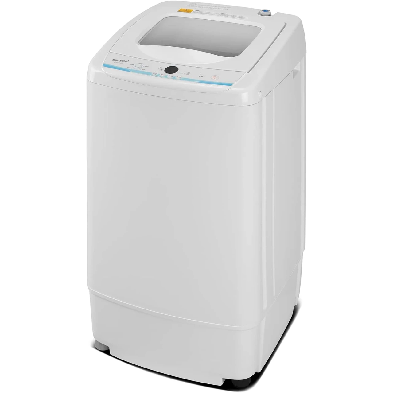 COMFEE&rsquo; Portable Washing Machine, 0.9 Cu.ft Compact Washer With LED Display, 5 Wash Cycles, 2 Built-in Rollers, Space Saving Full-Automatic Washer, Ideal for RV/Dorm/Apartment, Ivory White