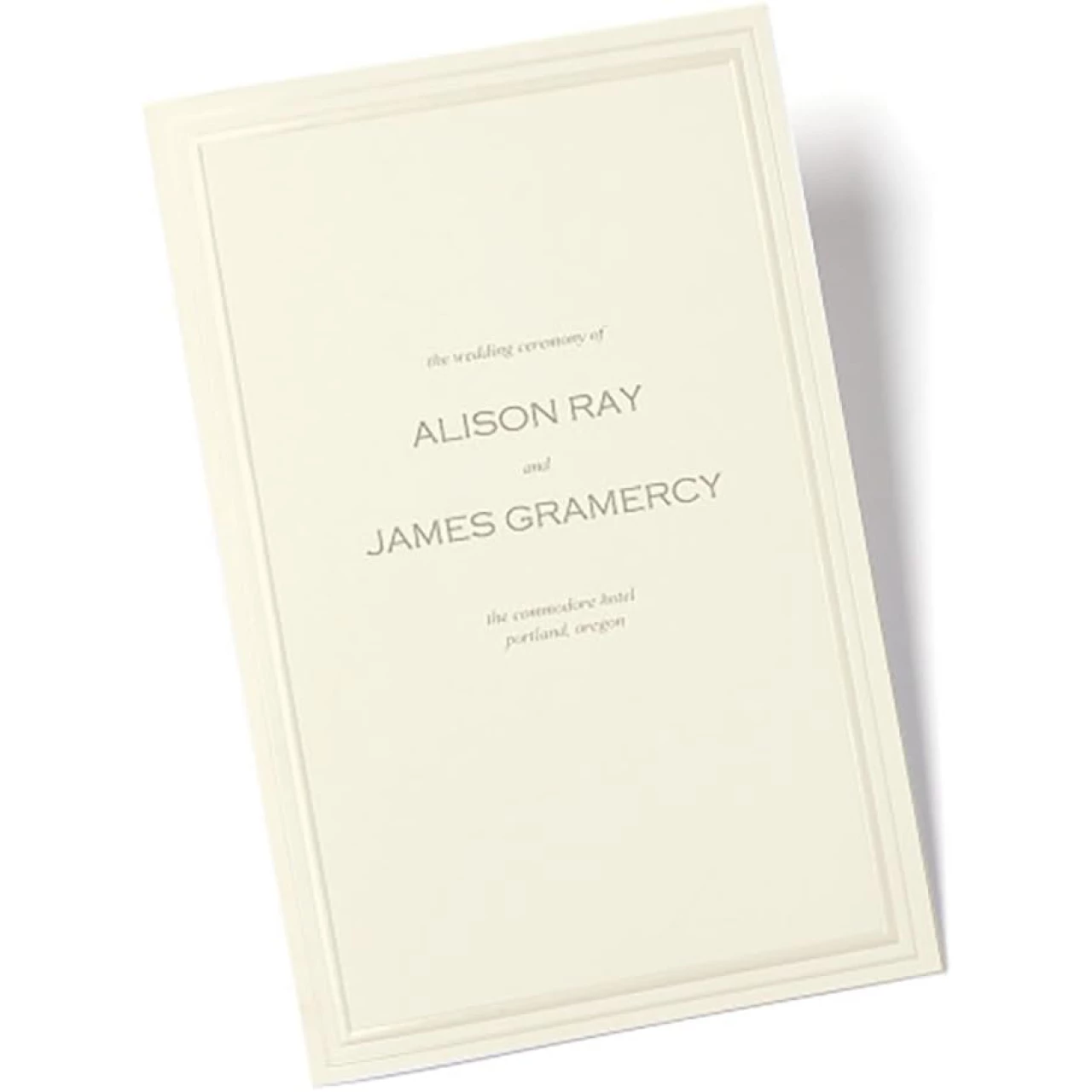 Gartner Studios Pearl Ivory Bifold Wedding Program, Print at Home, 8.5” x 11” Unfolded, 50-Count, Pearl Ivory Border (61403)