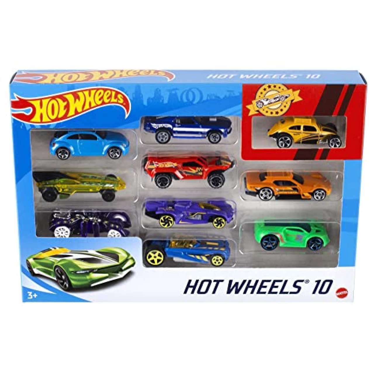 Hot Wheels Set of 10 1:64 Scale Toy Trucks and Cars