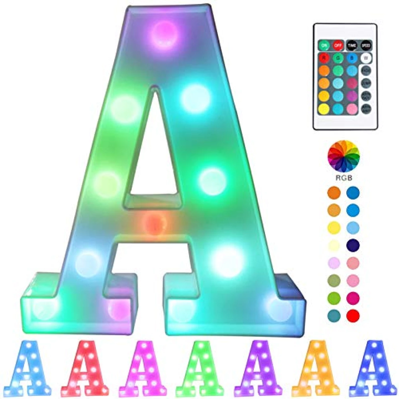 Pooqla Colorful LED Marquee Letter Lights with Remote