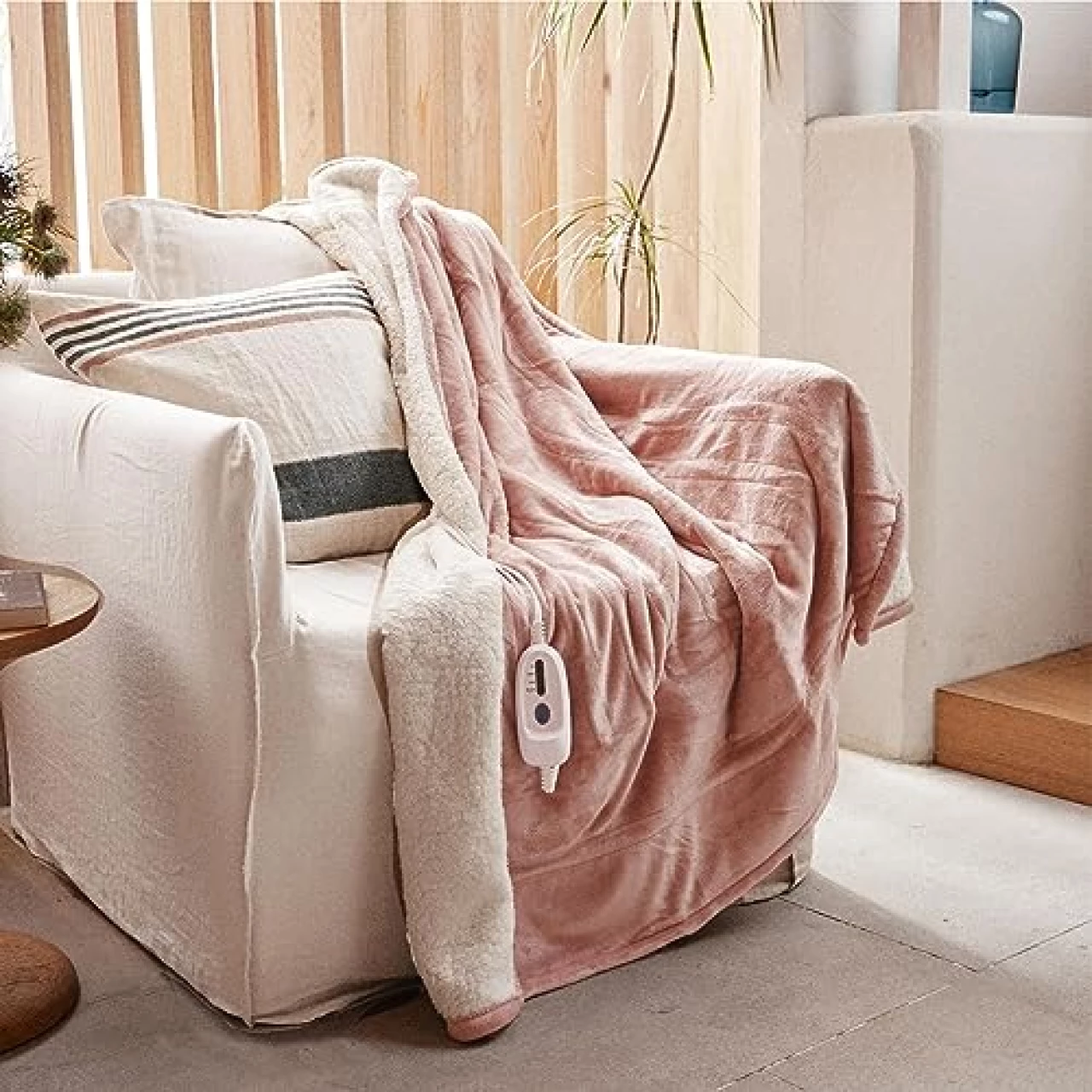 GOTCOZY Heated Blanket Electric Throw 50&rsquo;&lsquo;X60&rsquo;&rsquo;- Soft Silky Plush Electric Blanket with 4 Heating Level &amp; 3 Hour Auto Off Heating Blanket, ETL Certified Machine Washable (Rose Dust)