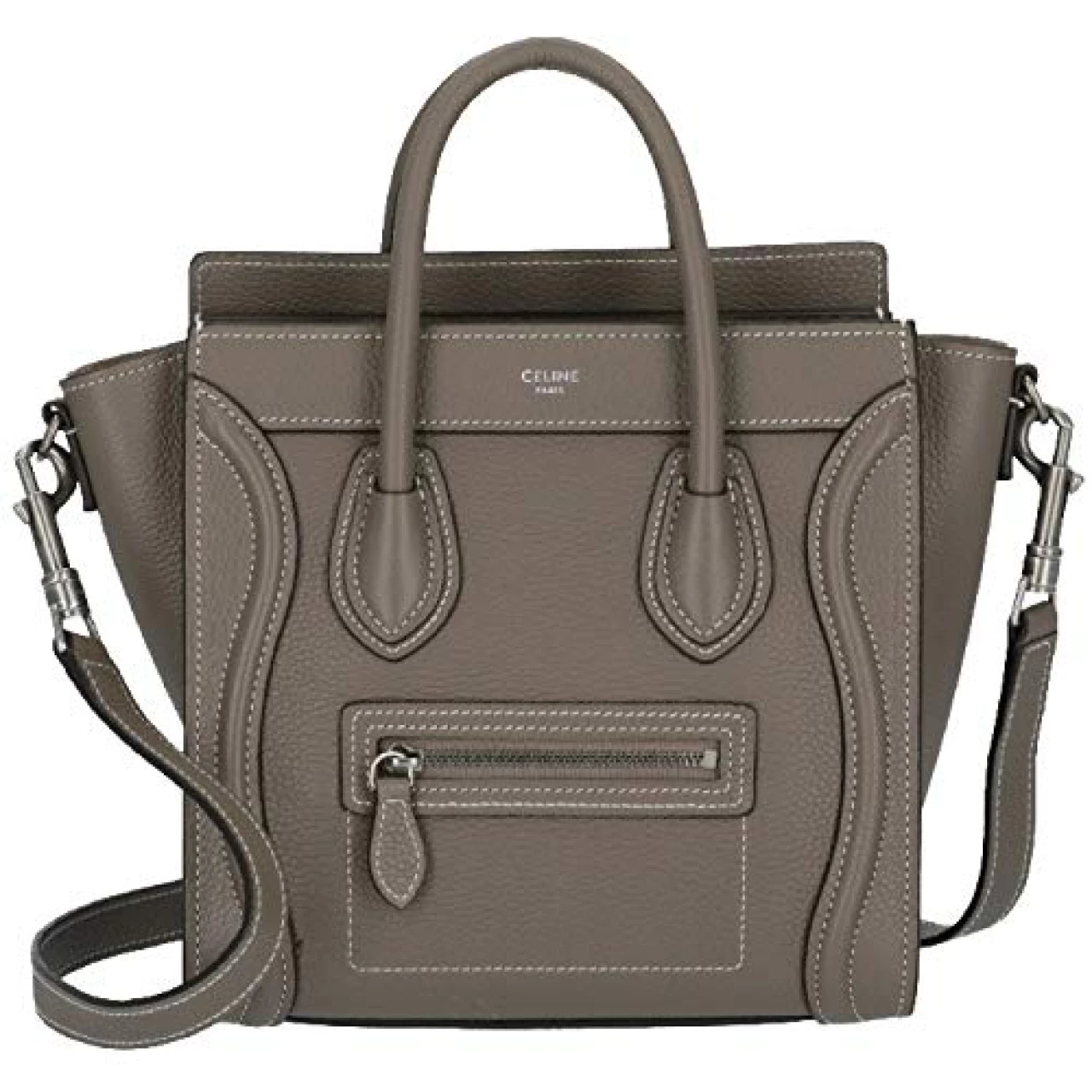 CELINE 18924 3DRU 09SO Bag Nano Luggage NANO LUGGAGE 2-Way Handbag [Parallel Import], Souris