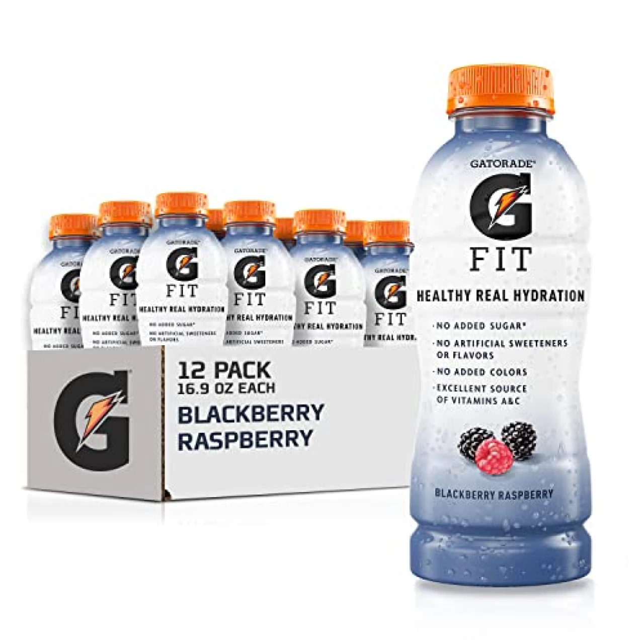 Gatorade Fit Electrolyte Beverage, Healthy Real Hydration, Blackberry Raspberry, 16.9.oz Bottles (12 Pack)