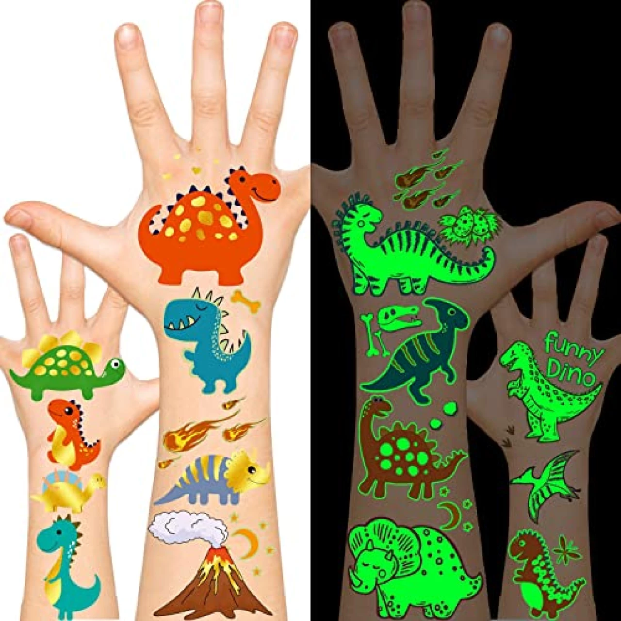 Leesgel Dinosaur Temporary Tattoos for Kids