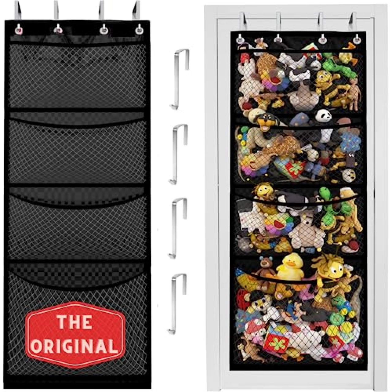 The Original Storage for Stuffed Animals (Patent Pending), Over Door Organizer for Stuffies, Baby Accessories, Toy Plush Storage, Breathable Hanging Storage Pockets