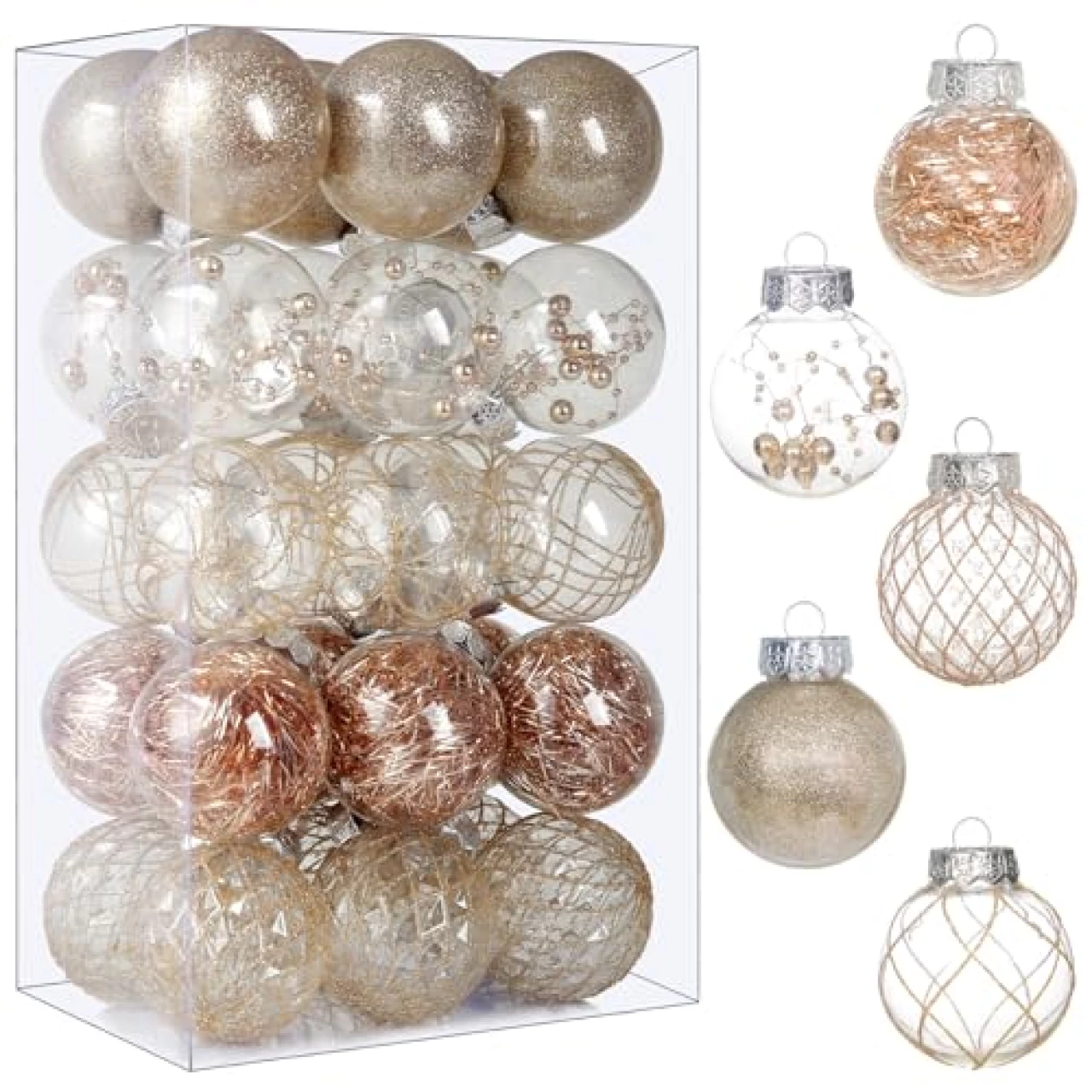 Clear Christmas Ball Ornaments, 30ct 2.36 Inch