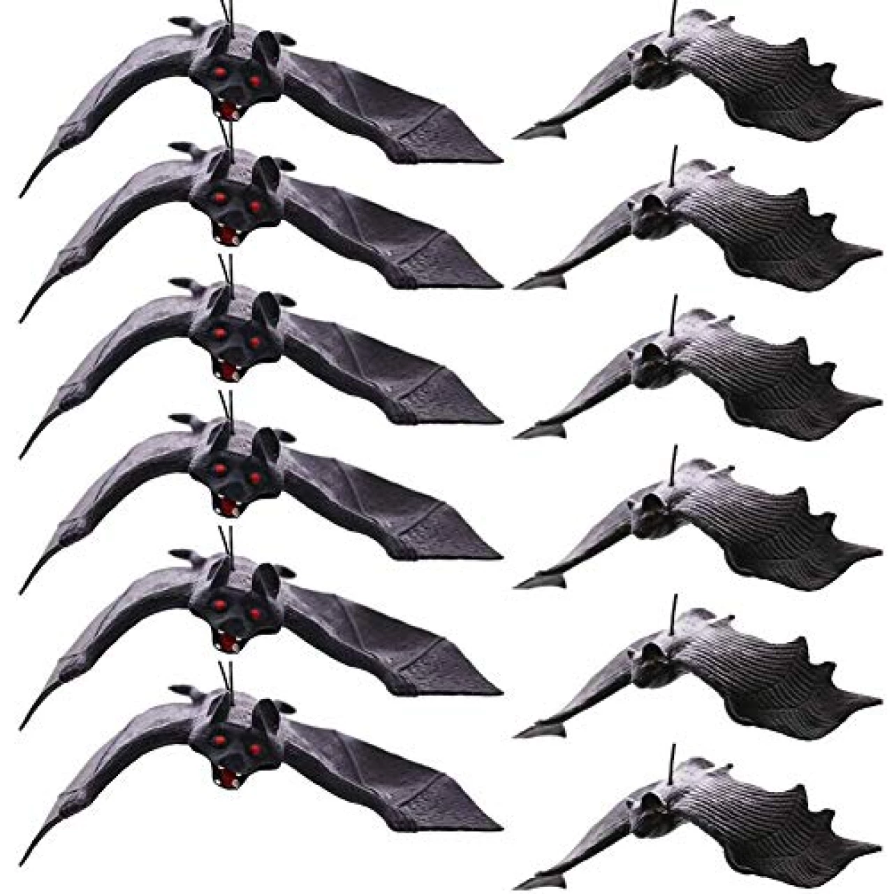BigOtters 12pcs Halloween Bats,Rubber Hanging Vampire Bats