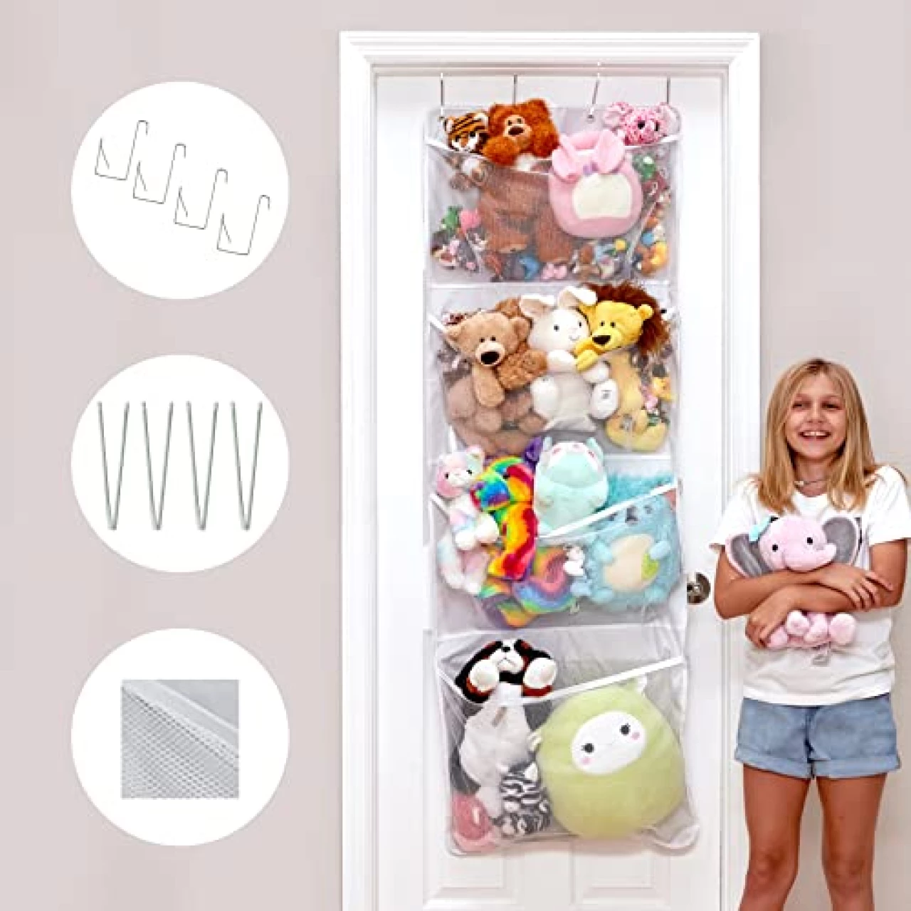 Lilly&rsquo;s Love Over Door Stuffed Animal Toy Storage Hanging Organizer