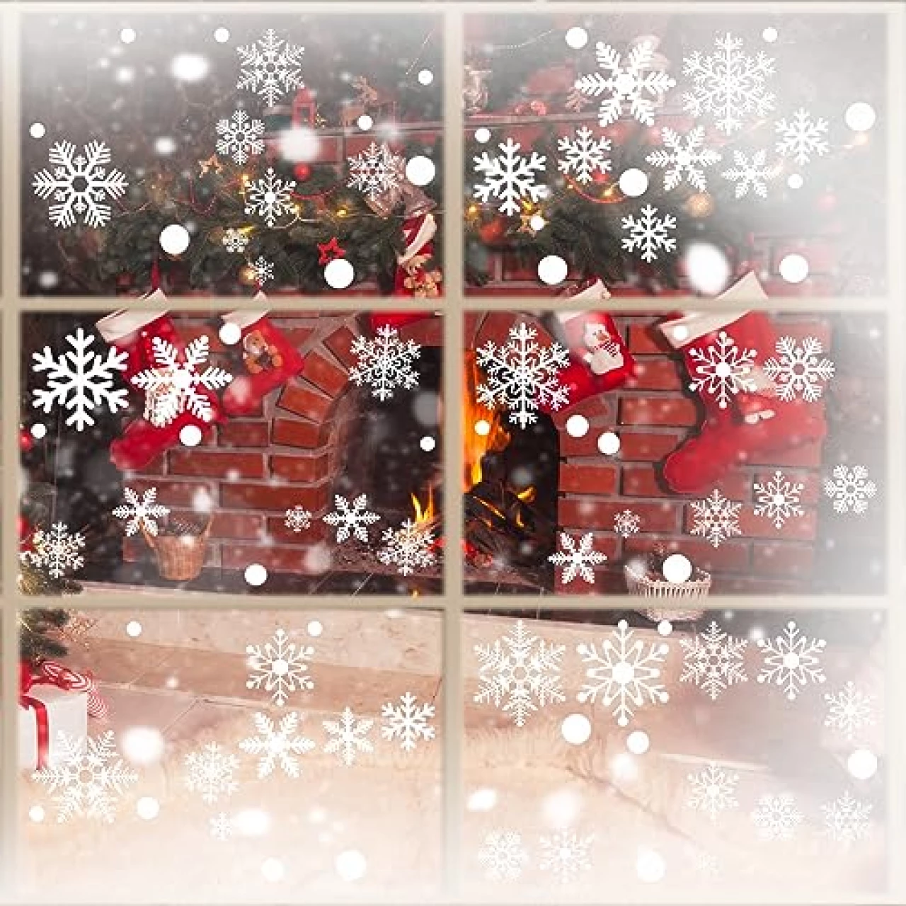 321Pcs Snowflake Window Clings for Glass Windows, 9Sheets Winter Window Clings, Christmas Window Stickers for Glass, Christmas Window Decals, Holiday Window Clings, Christmas Window Clings Xmas Office