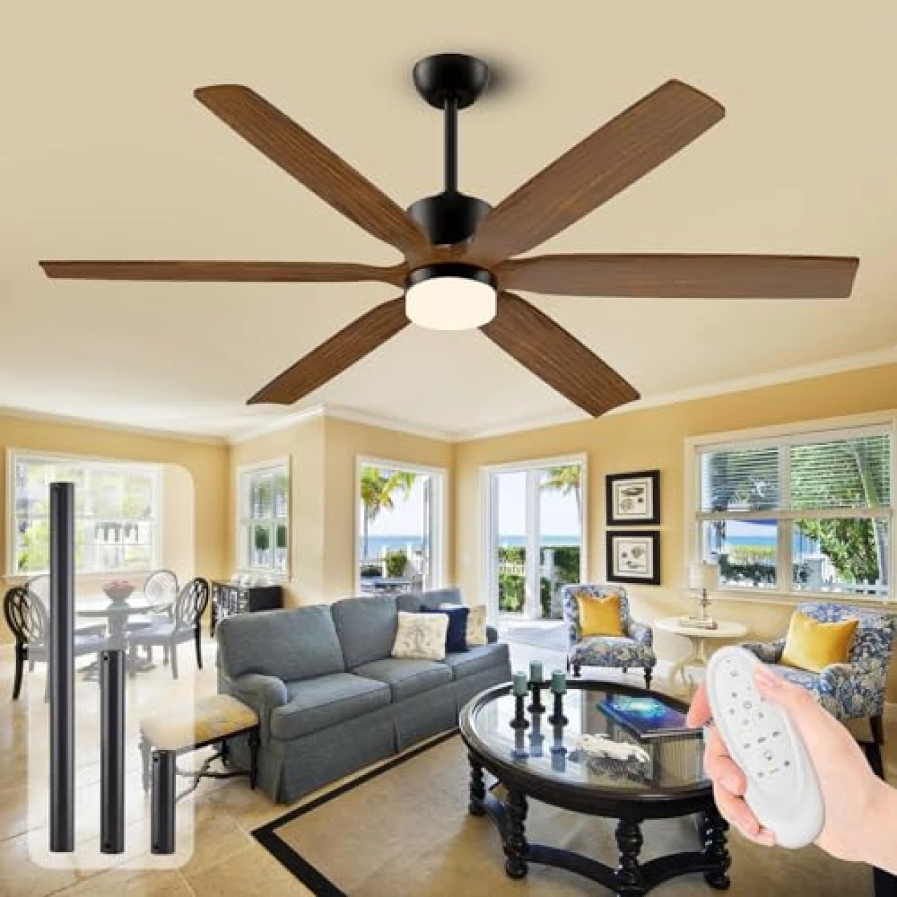 Savey&rsquo;Sley 60 Inch Outdoor Ceiling Fan with Light and Reomte Control