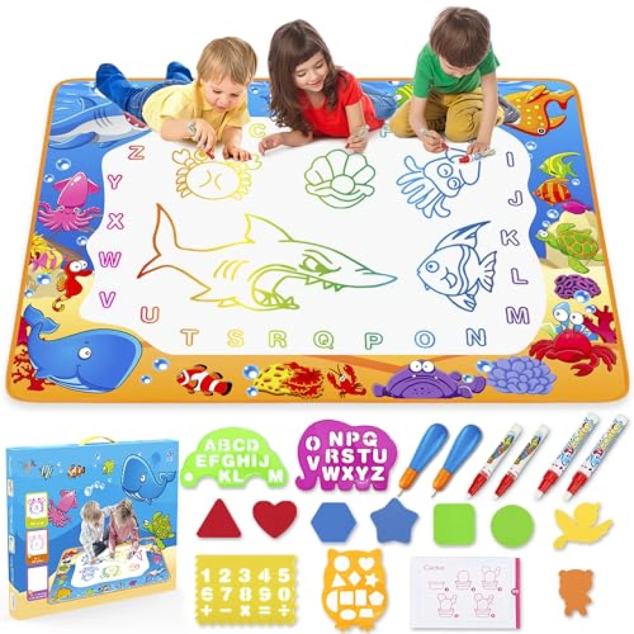 Water Doodle Mat - Kids Painting Writing Color Doodle Drawing Mat Toy