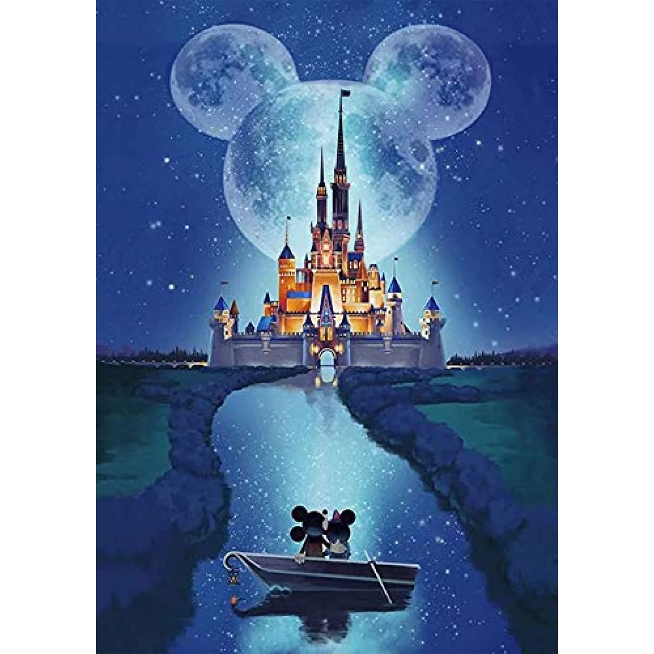 TINDAY Castle DIY Paint by Numbers Kit for Kids Adults Beginner Disney DIY Canvas, Disney Painting Acrylic Painting for Home Decoration Mickey Minnie 16x20 Inch