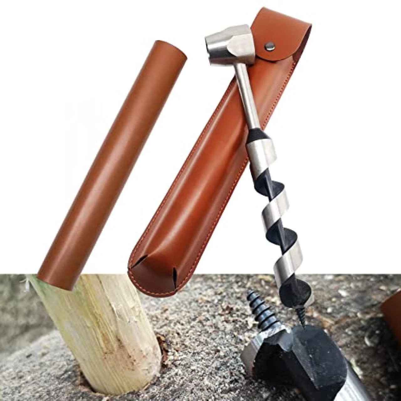 1 X 10 Upgrade Scotch Eye Wood Auger, Sharper Embedded Weld Hand Auger Wrench, Hexagon Bushcraft Hand Auger Wrench Drill Bit Set for Settlers Tool - Survival Hand Settlers Wrench, by MinliGUY Tool