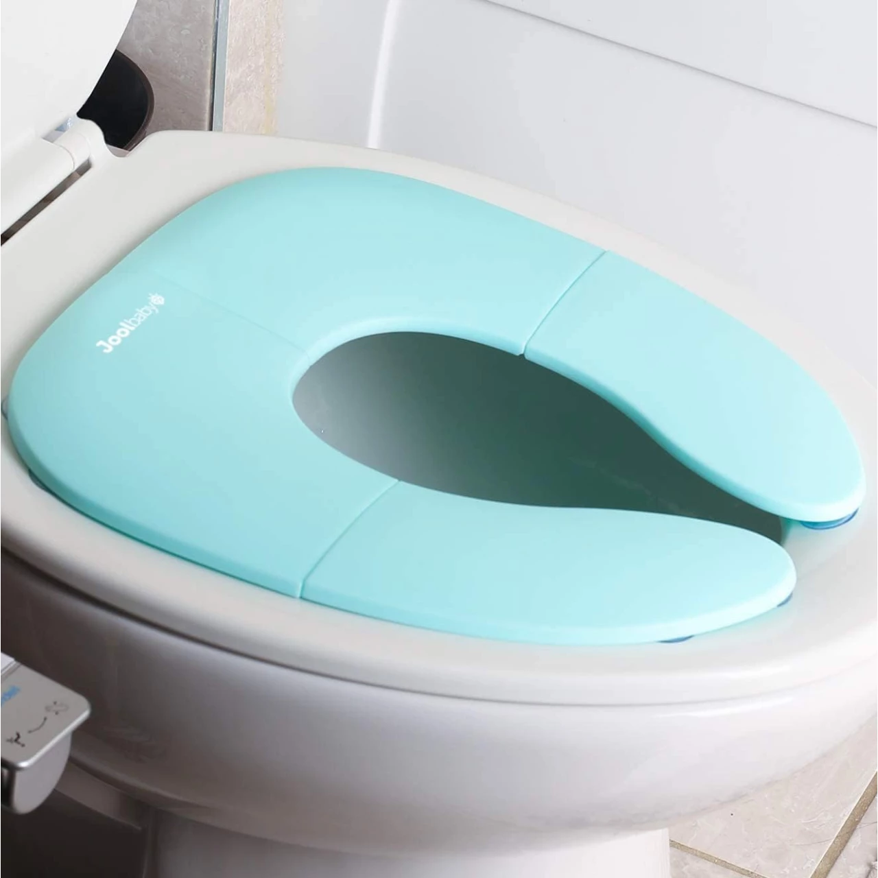 Folding Travel Potty Seat for Boys and Girls, Fits Round &amp; Oval Toilets, Non-Slip Suction Cups, Includes Free Travel Bag - Jool Baby