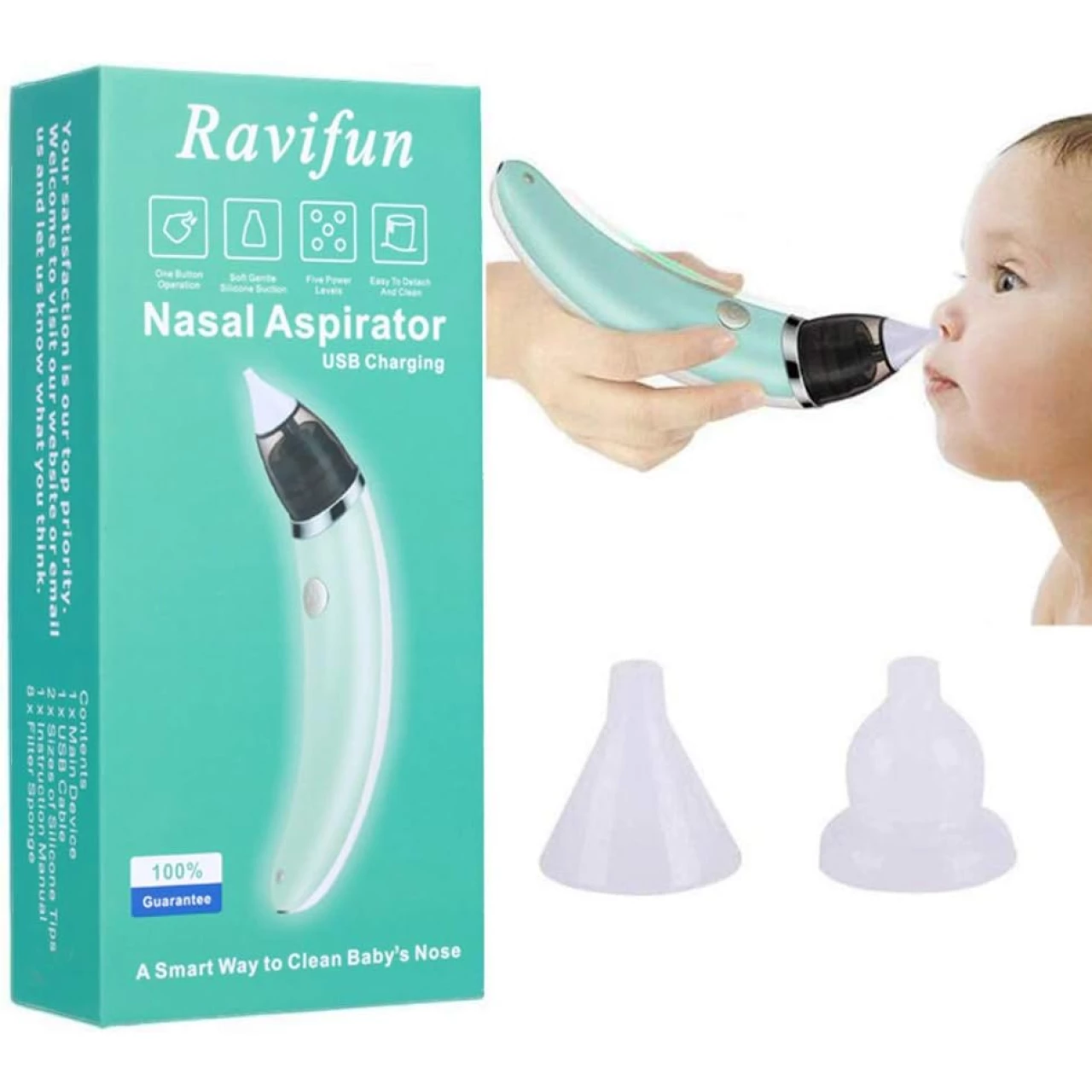 Baby Nasal Aspirator, Electric Snot Sucker Nose Mucus Cleaner for Newborns and Toddlers, Rechargeable Automatic Booger Sucker for Babies with 5 Levels Suction