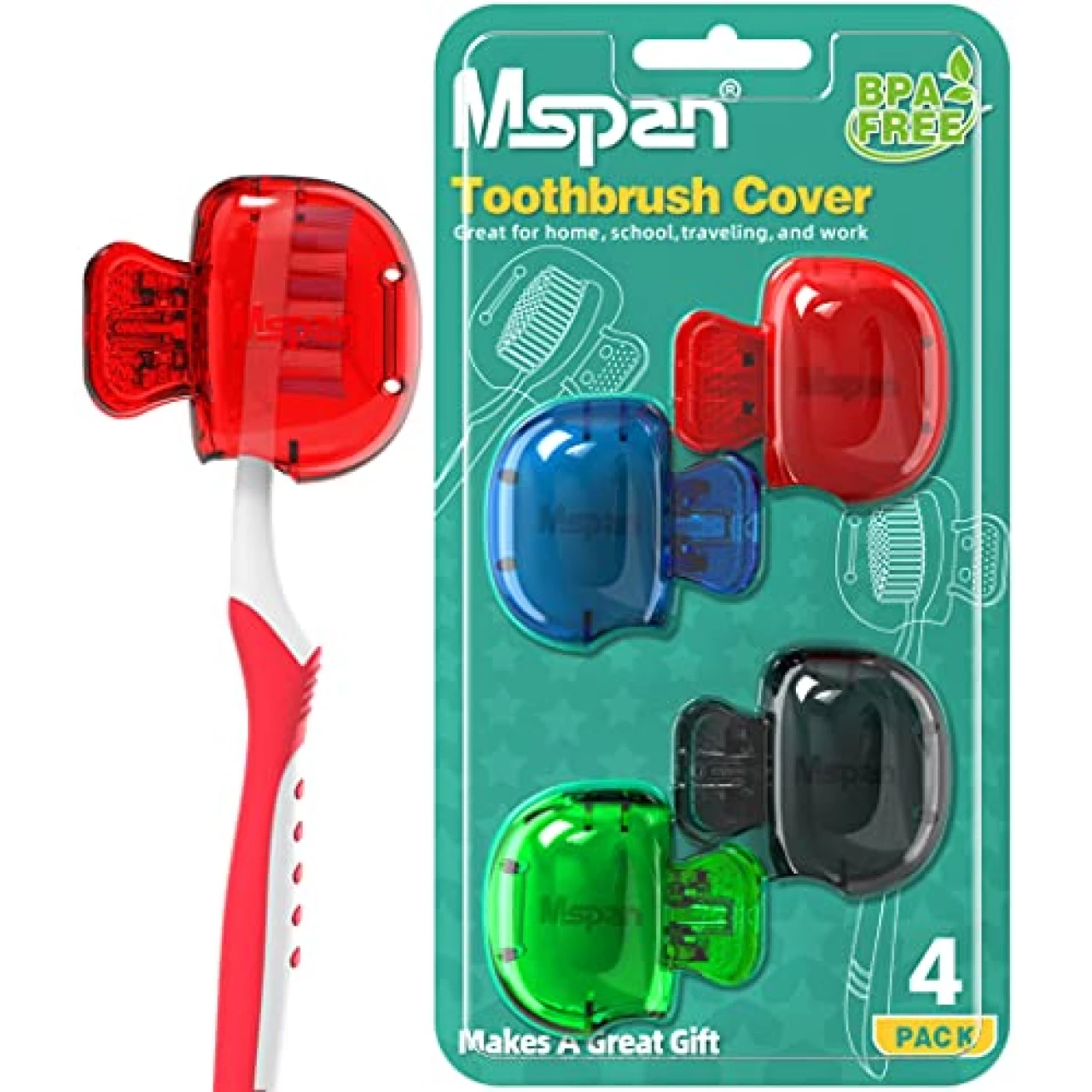 Mspan Toothbrush Head Cover Cap: Toothbrush Protector Brush Pod Case